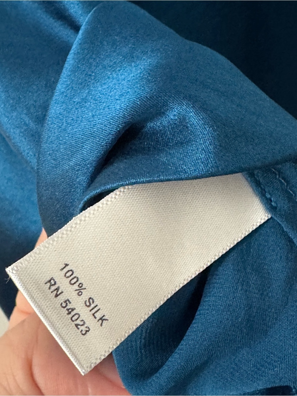 Banana Republic 100% Silk Ruffle Neck Blouse Top Teal Blue Sleeveless Size Small - Picture 5 of 6